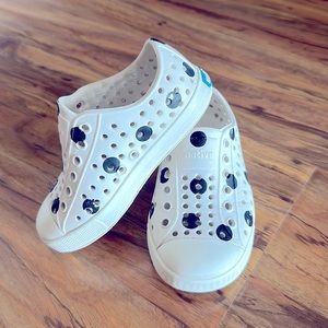 Native Jefferson Black Polka Dot White Shoes Toddler US Size C7